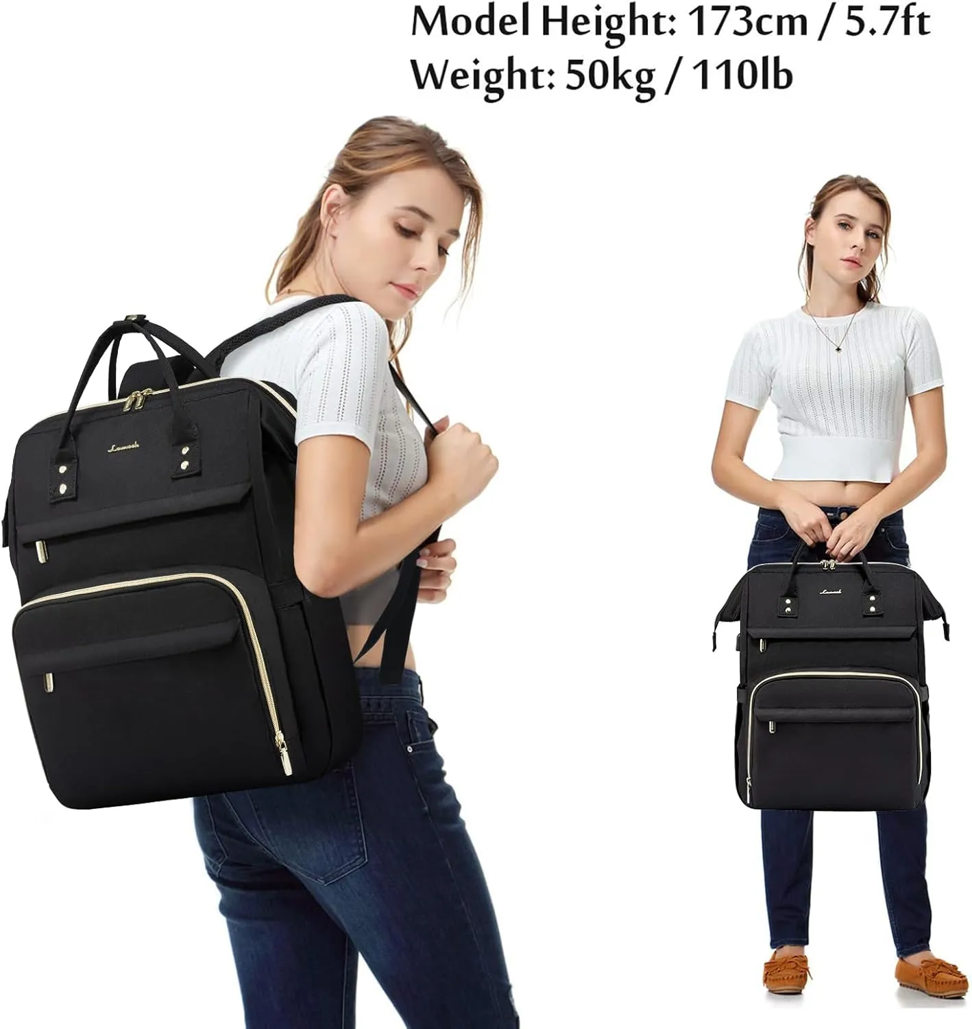 LOVEVOOK Travel Laptop Backpack, Water Resistant Nurse Backpack with Stethoscope Case, Durable Anti Theft College Computer Bag for Men & Women Fits 15.6
