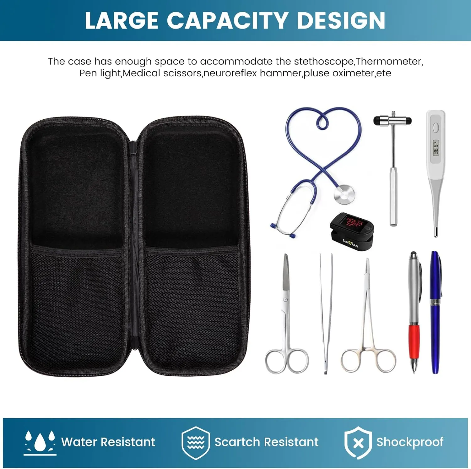 LOVEVOOK Travel Laptop Backpack, Water Resistant Nurse Backpack with Stethoscope Case, Durable Anti Theft College Computer Bag for Men & Women Fits 15.6