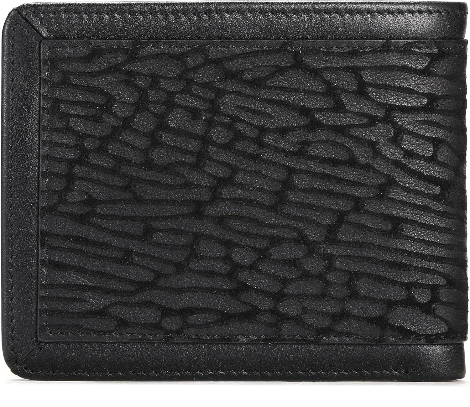 LUKZIJAES Mens Wallets Bifold Black Genuine Leather Wallet for Men RFID Blocking Slim Front Pocket Wallets with 2 ID Window (#13-Black)