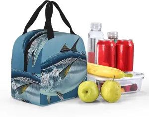 Lunch Bag for Women Men Bluefin Tuna Thunnus2 LunchBox Portable Insulated Lunch Box Reusable Tote Bags for Work