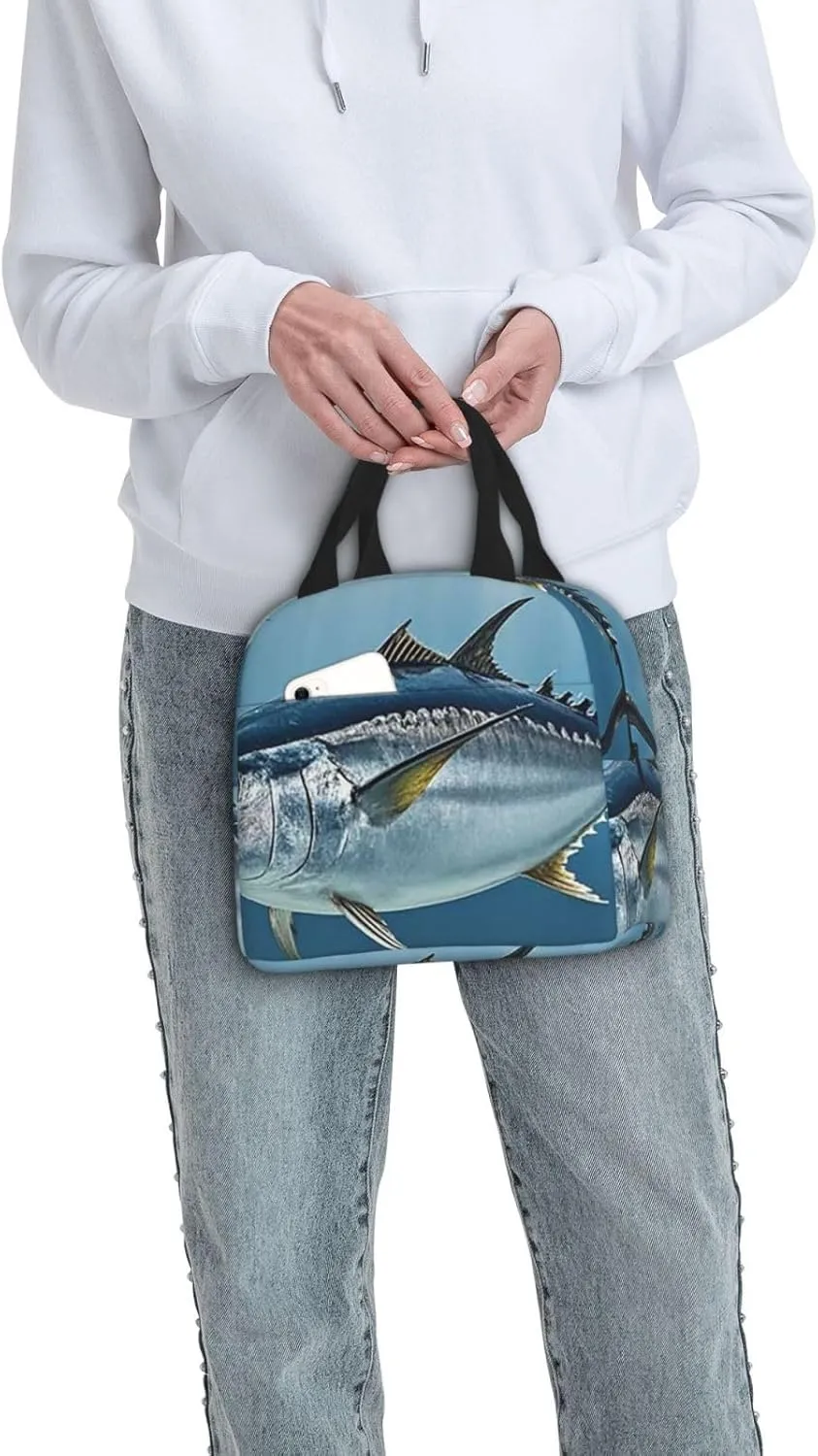 Lunch Bag for Women Men Bluefin Tuna Thunnus2 LunchBox Portable Insulated Lunch Box Reusable Tote Bags for Work