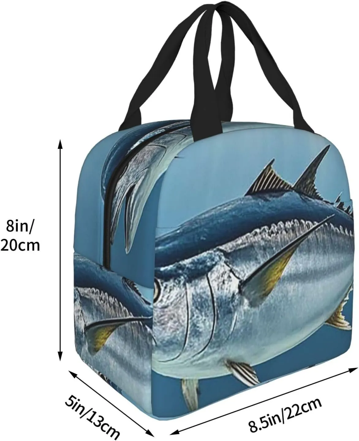 Lunch Bag for Women Men Bluefin Tuna Thunnus2 LunchBox Portable Insulated Lunch Box Reusable Tote Bags for Work