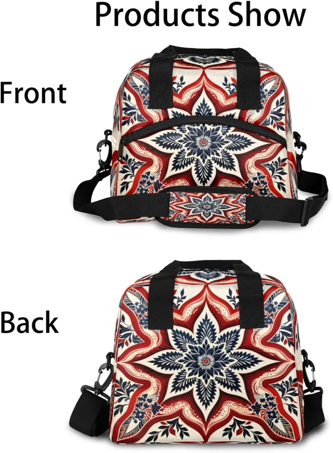 Lunch Bag for Women Men Insulated Lunch Box for Adult, 4th of July Portable Reusable Lunch Tote Bag for Work Picnic Travel, Memorial Day Cooler Tote Bag