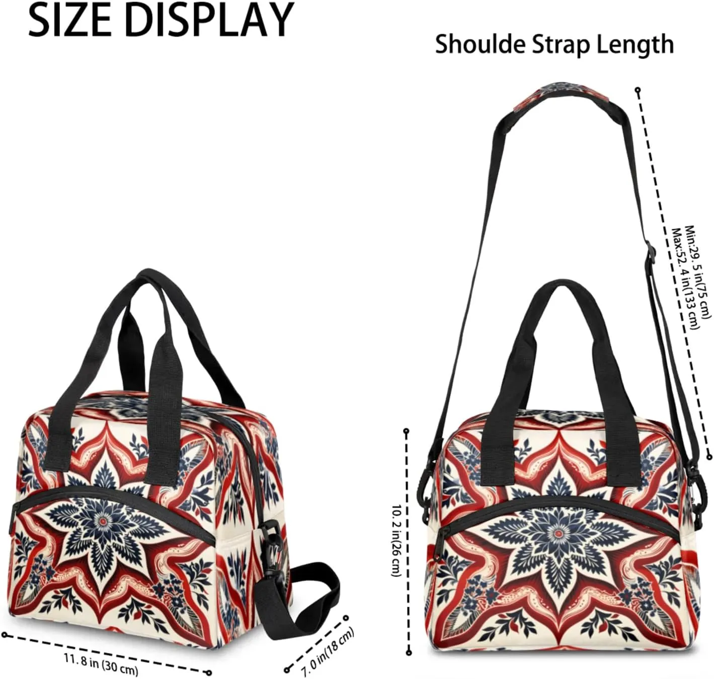 Lunch Bag for Women Men Insulated Lunch Box for Adult, 4th of July Portable Reusable Lunch Tote Bag for Work Picnic Travel, Memorial Day Cooler Tote Bag