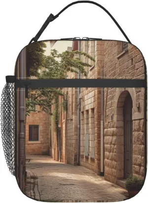 Lunch Bag Lunch Box For Women Men Reusable Insulated Lunch Tote Bag Architecture Streets Houses Leakproof Cooler Bag Portable Cooler Lunch Container For Picnic Travel