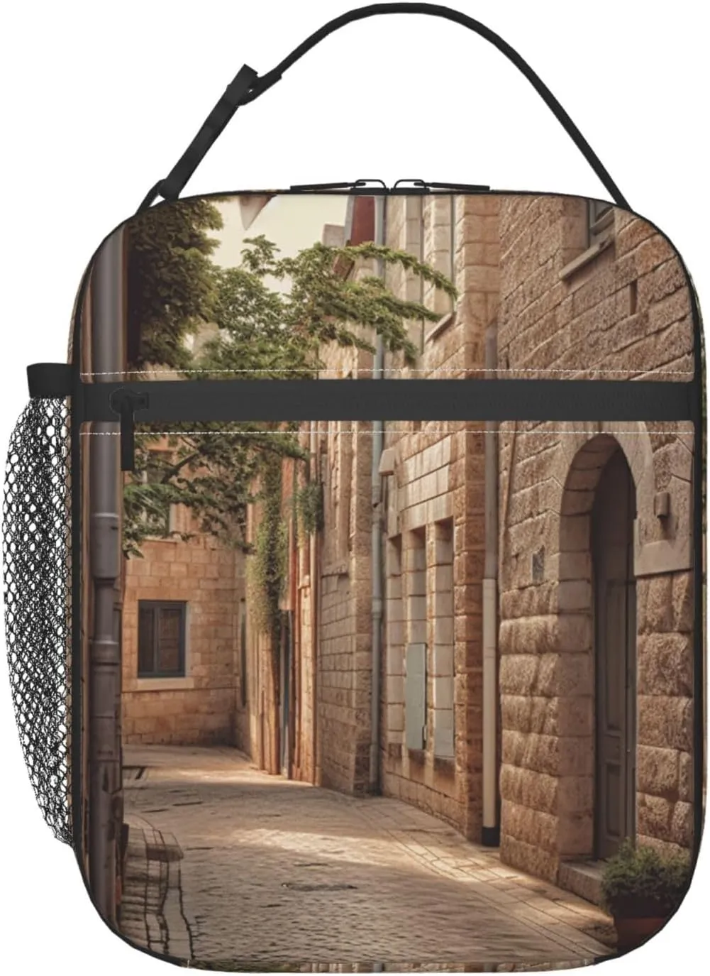 Lunch Bag Lunch Box For Women Men Reusable Insulated Lunch Tote Bag Architecture Streets Houses Leakproof Cooler Bag Portable Cooler Lunch Container For Picnic Travel