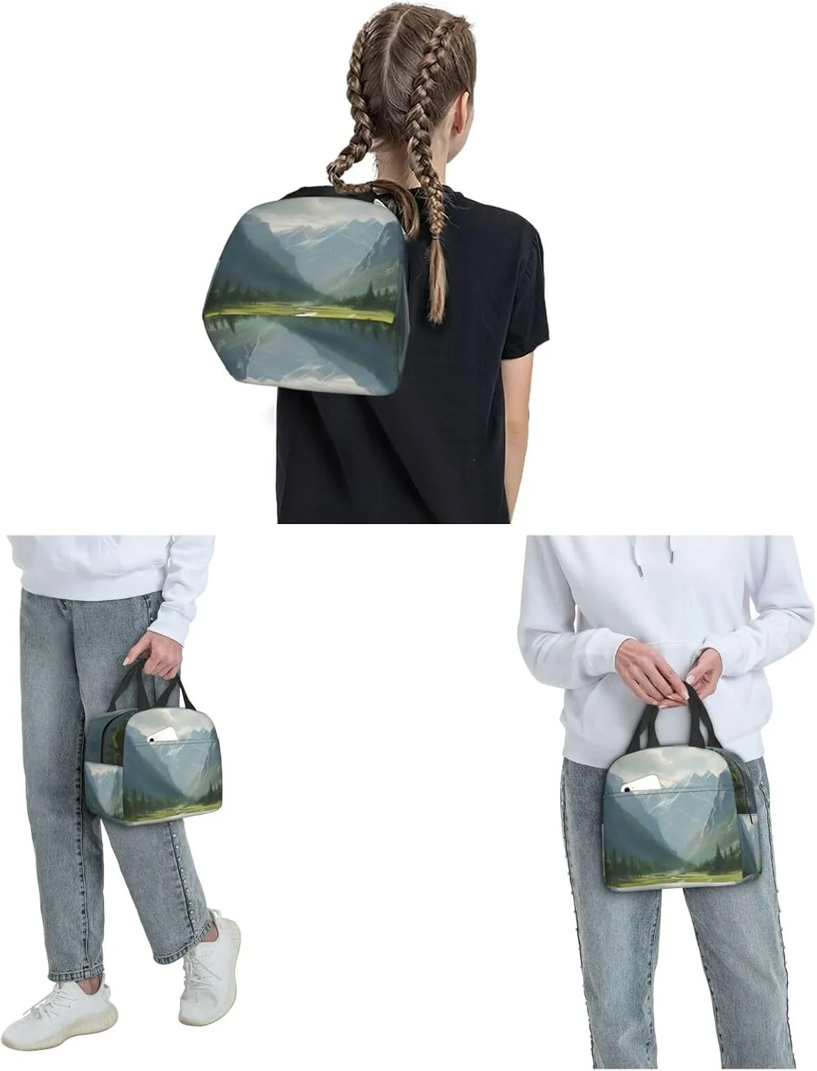 Lunch Bag Lunch Box For Women Men Reusable Insulated Lunch Tote Bag Valley Leakproof Cooler Bag Portable Cooler Lunch Container For Picnic Travel