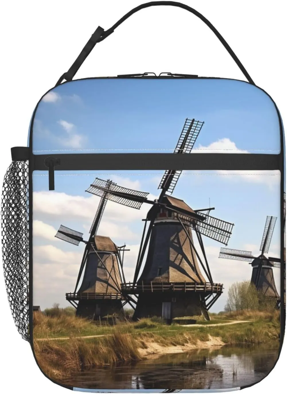 Lunch Bag Lunch Box For Women Men Reusable Insulated Lunch Tote Bag Windmills Leakproof Cooler Bag Portable Cooler Lunch Container For Picnic Travel