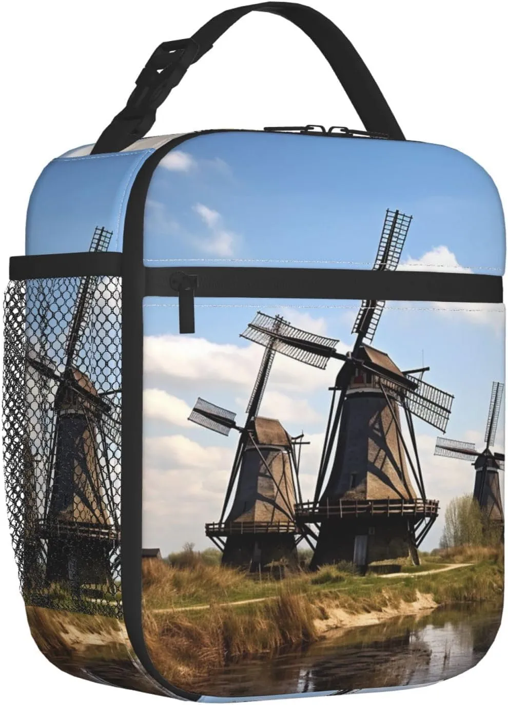 Lunch Bag Lunch Box For Women Men Reusable Insulated Lunch Tote Bag Windmills Leakproof Cooler Bag Portable Cooler Lunch Container For Picnic Travel