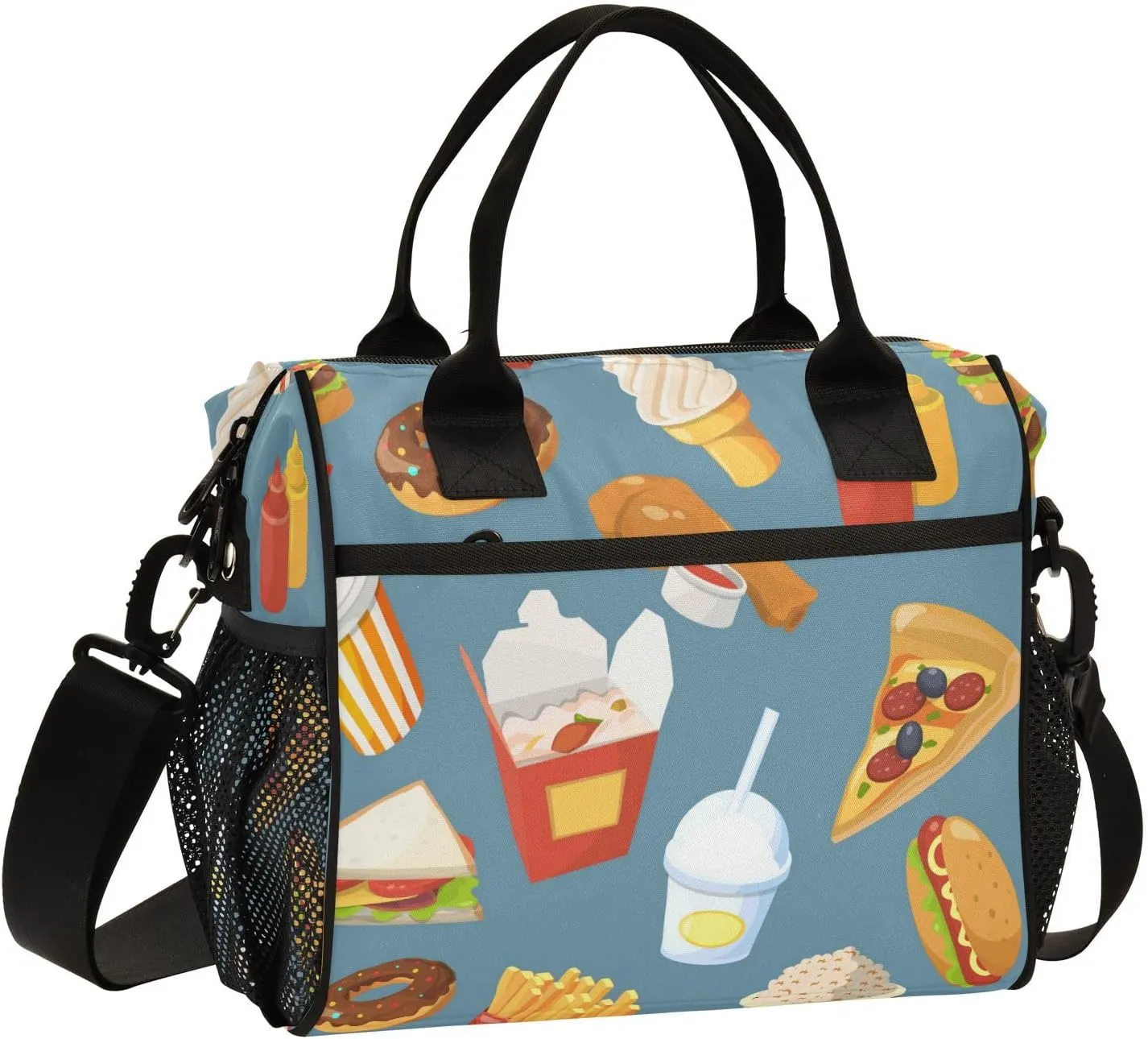Lunch Bag with Shoulder Strap for Women Men Cold Water Sandwich and Burger Insulated Lunch Box Travel Tote Bags Meal Prep Organizer for School Office Picnic M