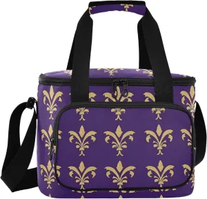 Lunch Bag Women Insulated Lunch Box Shoulder Lunch Tote Reusable Cooler Lunchbox Handbag Organizer for Work Picnic Hiking Carnival Flower Pattern