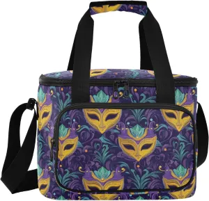 Lunch Bag Women Insulated Lunch Box Shoulder Lunch Tote Reusable Cooler Lunchbox Handbag Organizer for Work Picnic Hiking Mardi Gras Carnival Pattern