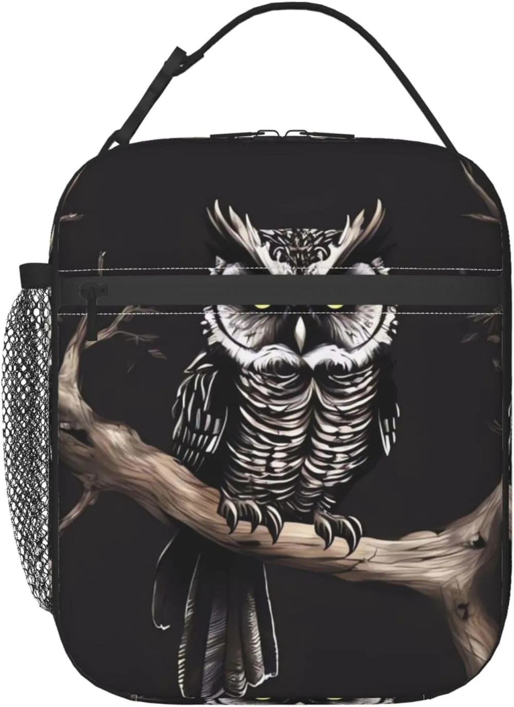 Lunch Box Insulated Lunch Bag for Women Men Lunchbox Reusable Cooler Bag Late Night Owl Lunch Tote Bag for Work