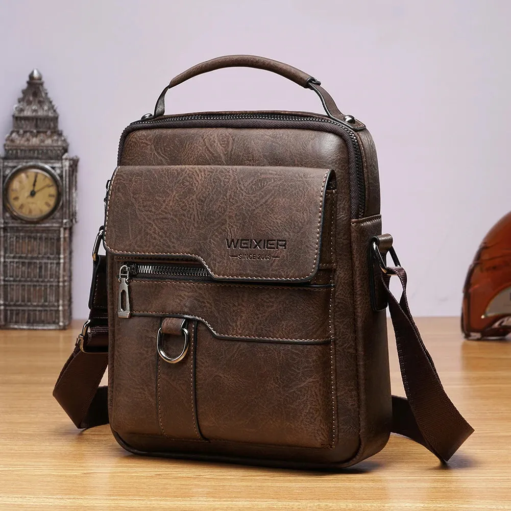 Luxury Men Sling Bag Leather Side Shoulder Bag For Men Husband Gift Business Messenger Crossbody Bag Male Vintage Handbag