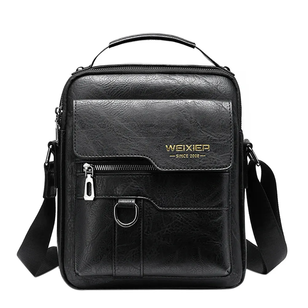 Luxury Men Sling Bag Leather Side Shoulder Bag For Men Husband Gift Business Messenger Crossbody Bag Male Vintage Handbag