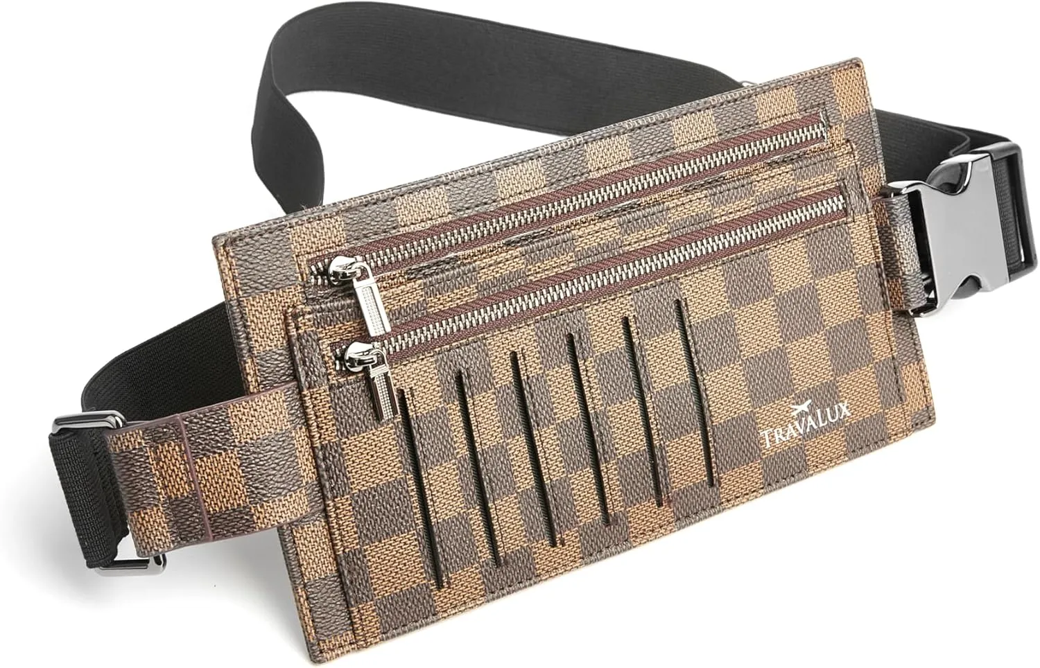 Luxury Travel Wallet – Hidden Money Belt, RFID-Blocking, Anti-Theft Passport Holder for Men & Women (Brown)