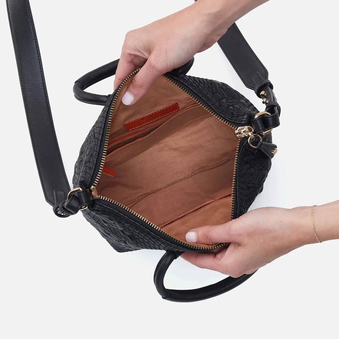 MAGGIE CROSSBODY in Black Embossed Flora