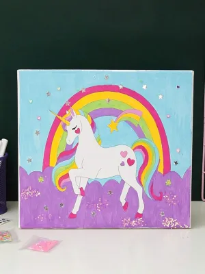 Magical Dreamscapes Colour & Decorate DIY Canvas Kit- Unicorn