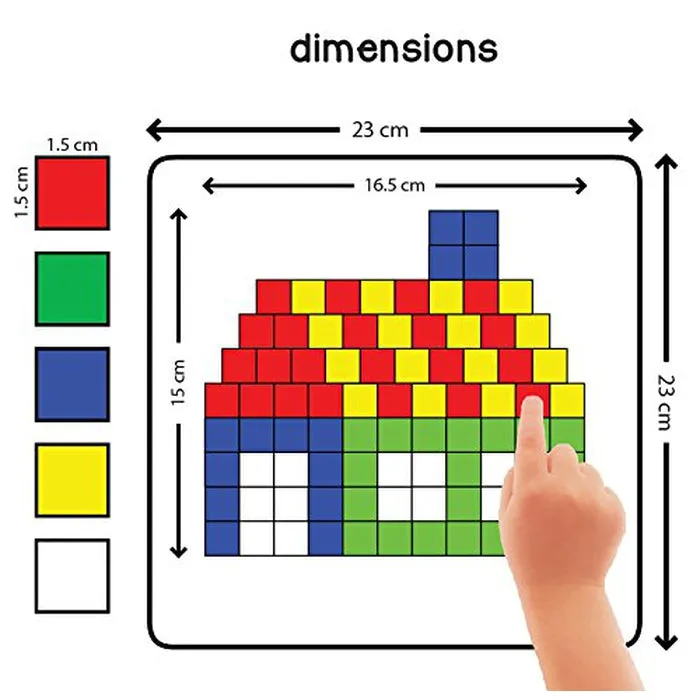 Magnetic Puzzles : Squares with 250 Colorful Magnets, 100 Puzzle Book, Magnetic Board and Display Stand