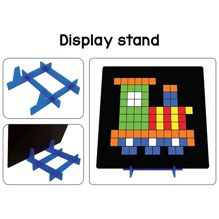 Magnetic Puzzles : Squares with 250 Colorful Magnets, 100 Puzzle Book, Magnetic Board and Display Stand