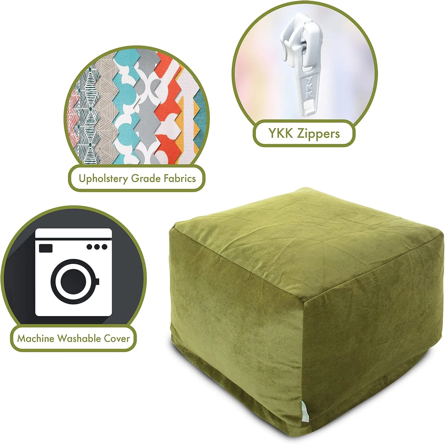 Majestic Home Goods Villa Ottoman, Large, Apple