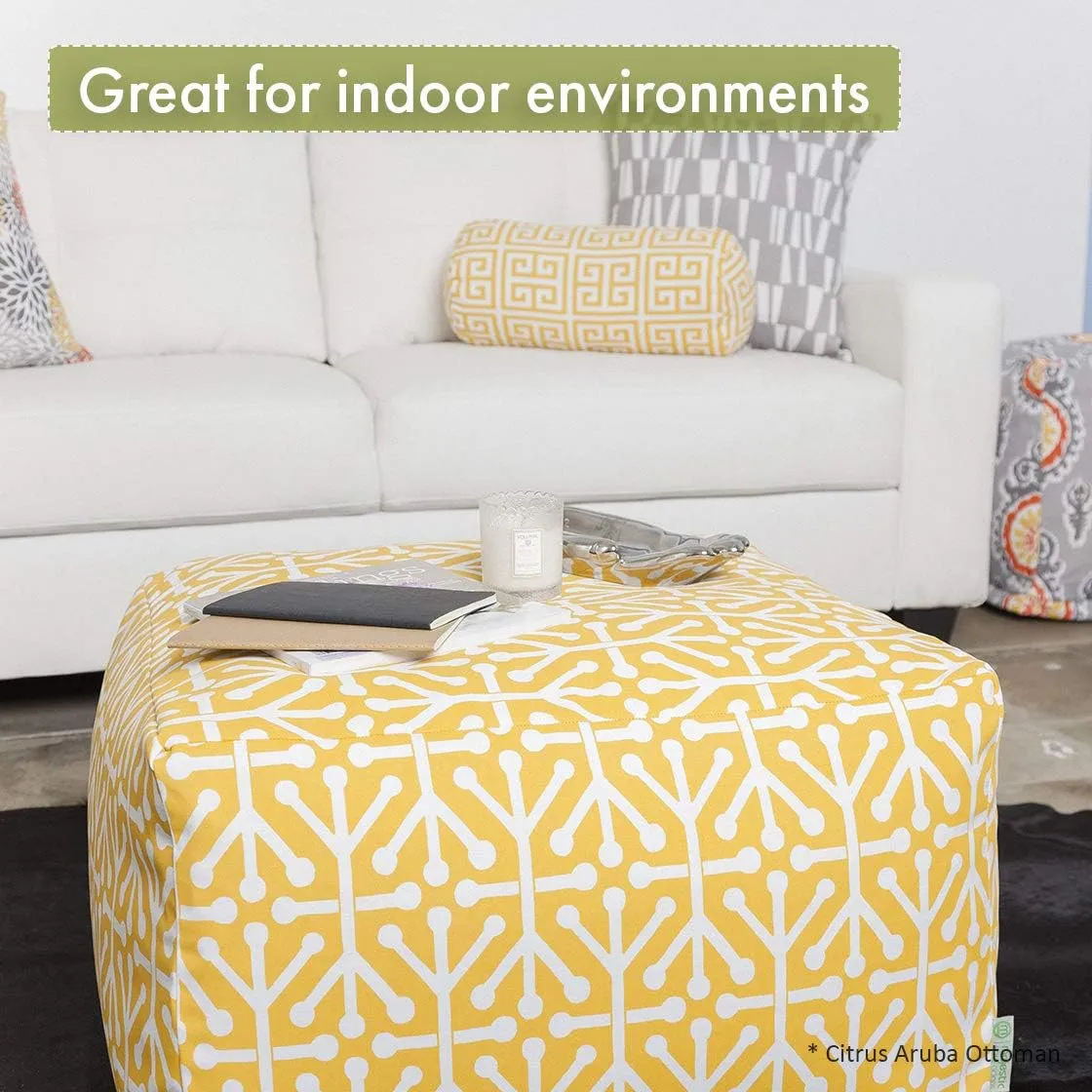 Majestic Home Goods Villa Ottoman, Large, Apple