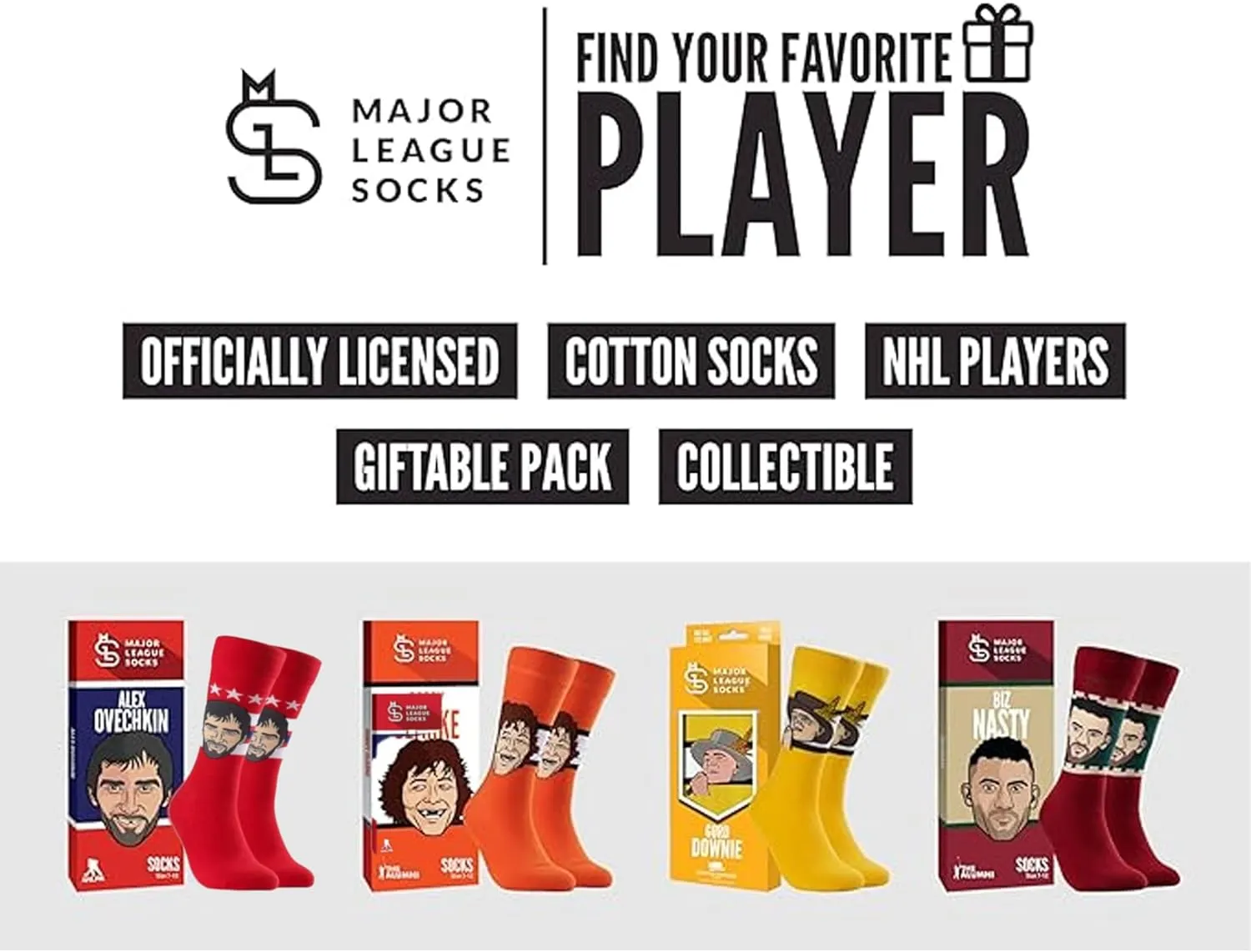 Major League Socks - NHL MONTREAL CANADIENS - Various Players - Hockey Fan Holiday Gift Unisex Apparel (Size 7-13)