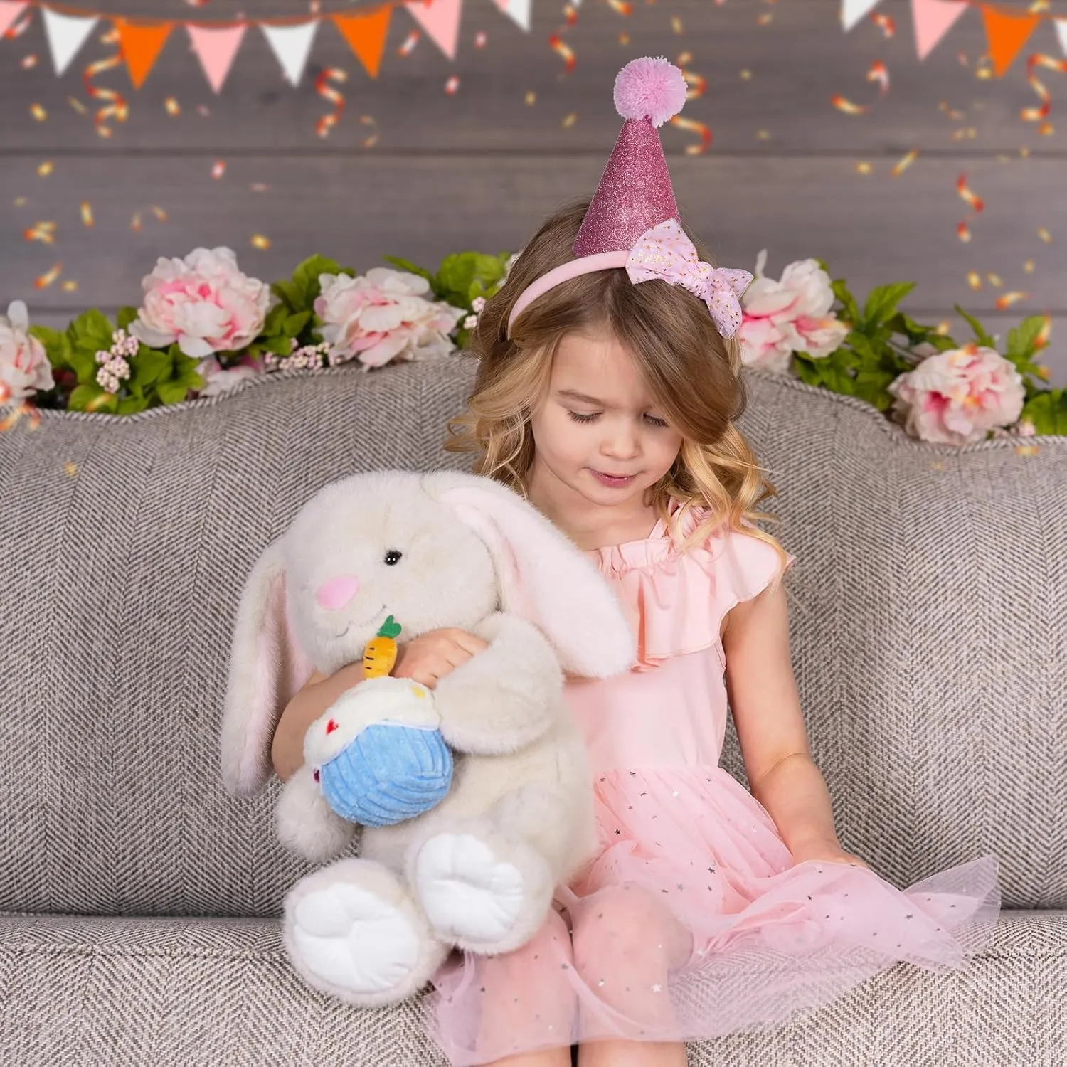 MaoGoLan Bunny Plush Stuffed Animal for Mothers Day,Bunny Birthday Stuffed Animal for Kids,Soft Rabbit Plushies Toy with Floppy Ears for Easter