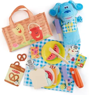 Melissa & Doug Blue’s Clues & You! Share with Blue Picnic Play Set with Hand Puppet - FSC Certified