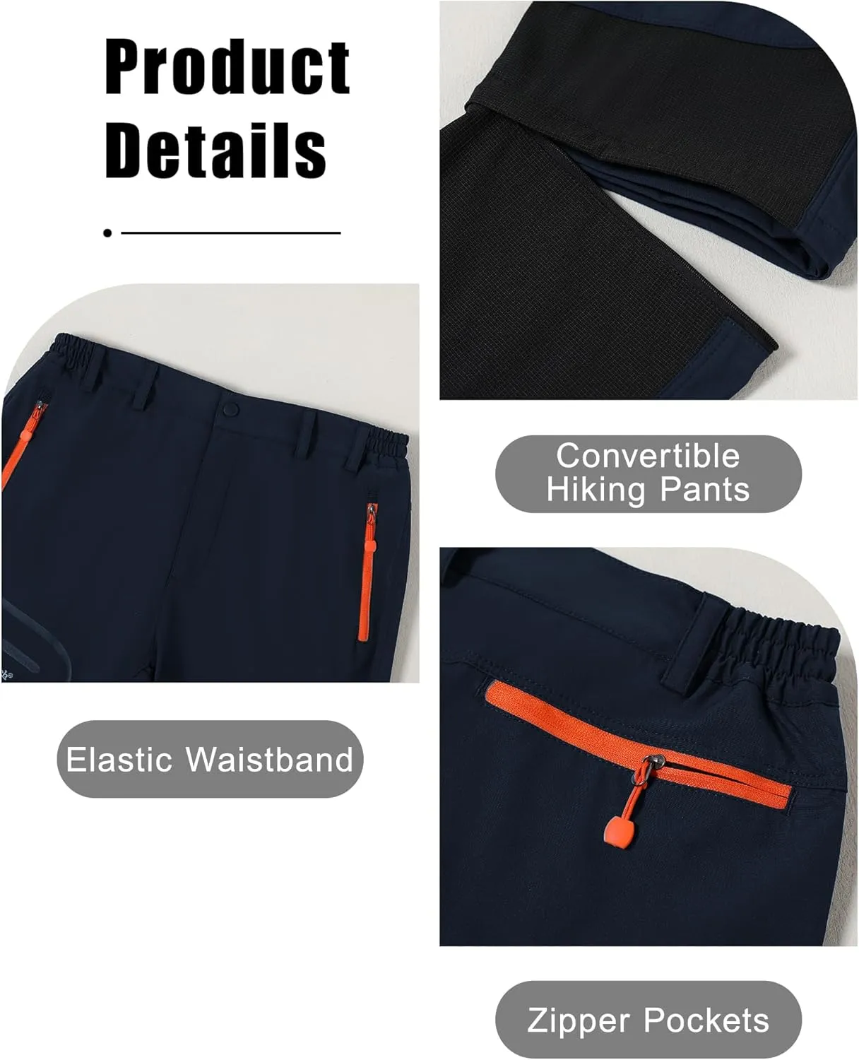 Men's Convertible Hiking Pants Zip Off Lightweight Quick Dry Outdoor Waterproof Tactical Cargo Work Pants Camping