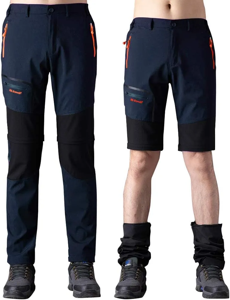 Men's Convertible Hiking Pants Zip Off Lightweight Quick Dry Outdoor Waterproof Tactical Cargo Work Pants Camping
