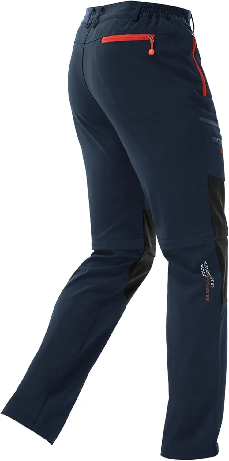 Men's Convertible Hiking Pants Zip Off Lightweight Quick Dry Outdoor Waterproof Tactical Cargo Work Pants Camping