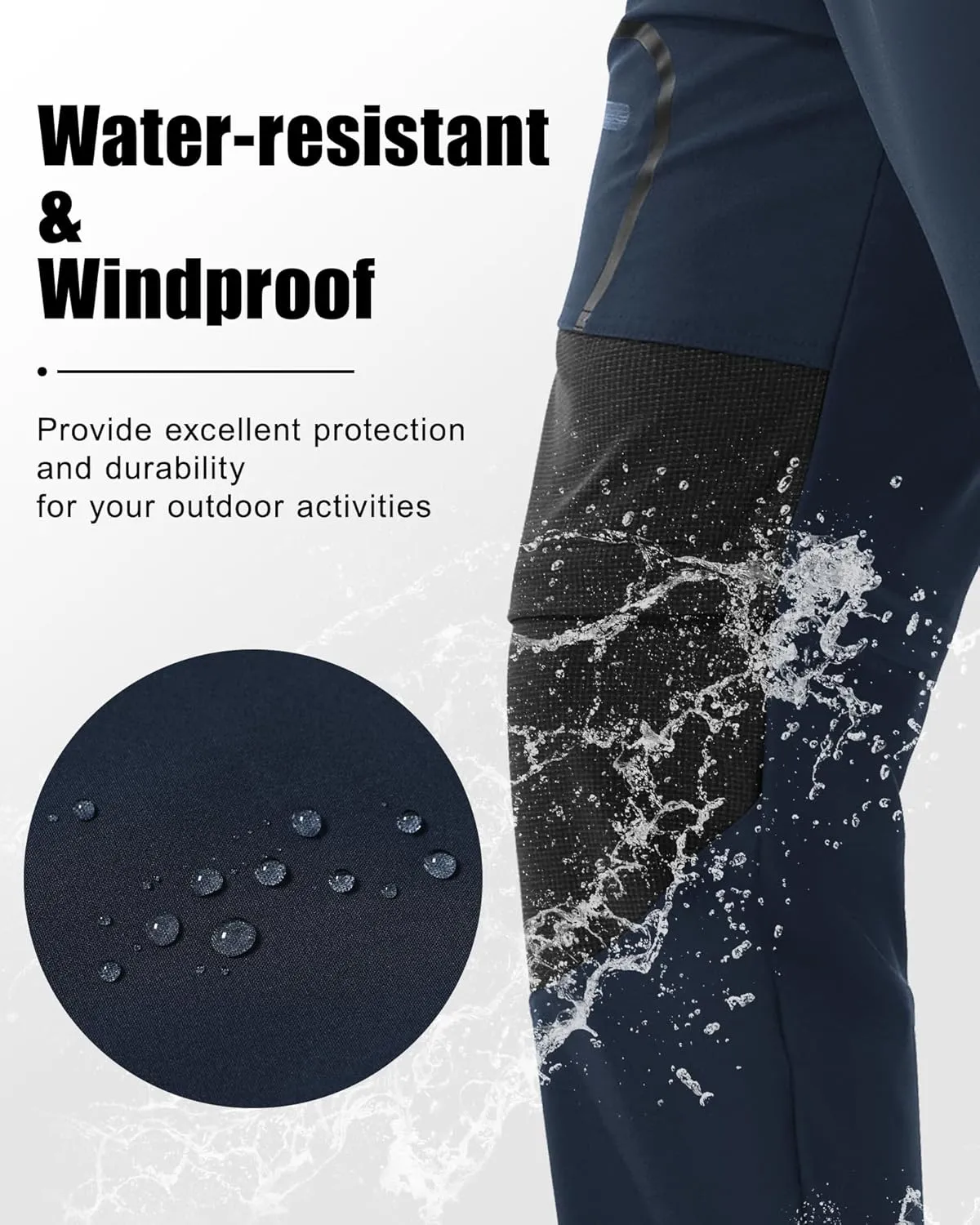 Men's Convertible Hiking Pants Zip Off Lightweight Quick Dry Outdoor Waterproof Tactical Cargo Work Pants Camping