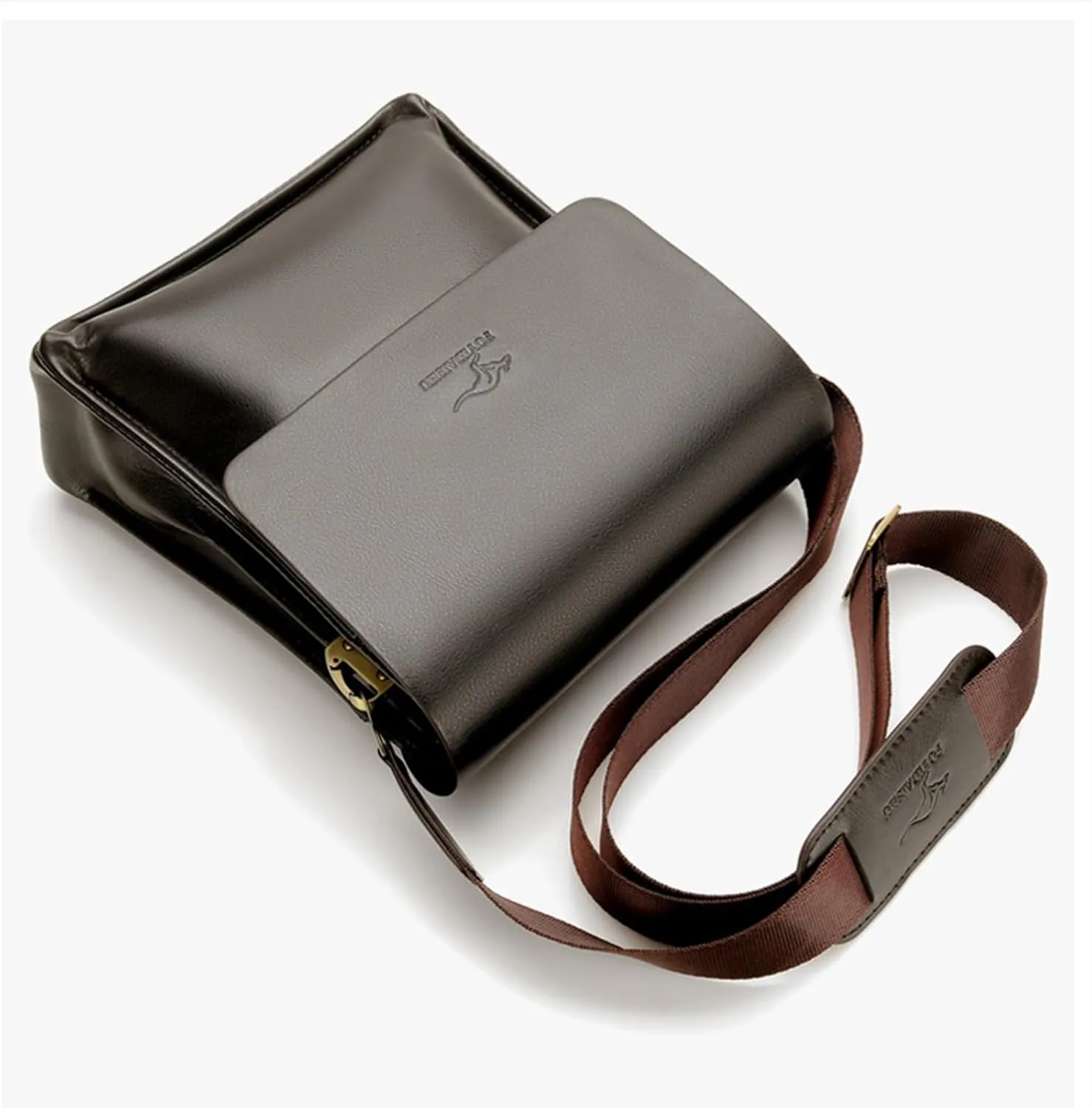 Mens Crossbody Bag, Leather Messenger Shoulder Bag for Women Men Purse Travel Work Business