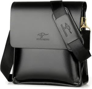 Mens Crossbody Bag, Leather Messenger Shoulder Bag for Women Men Purse Travel Work Business