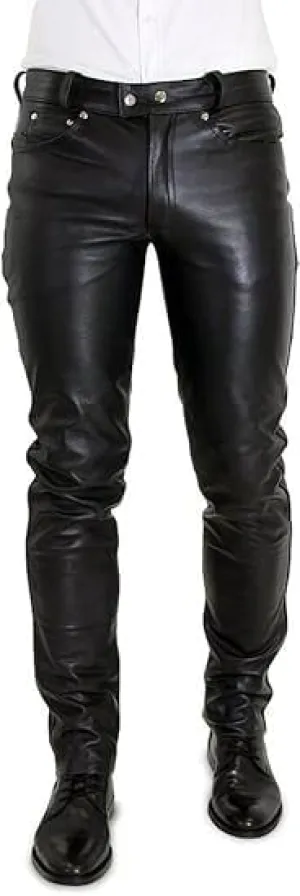 Men's Fashion Genuine Suede Leather Pant Trousers American Native Grain Leather Pants Style Lederhosen
