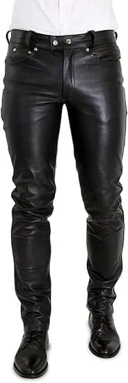 Men's Fashion Genuine Suede Leather Pant Trousers American Native Grain Leather Pants Style Lederhosen