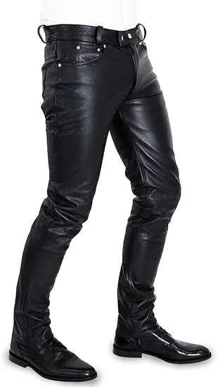 Men's Fashion Genuine Suede Leather Pant Trousers American Native Grain Leather Pants Style Lederhosen