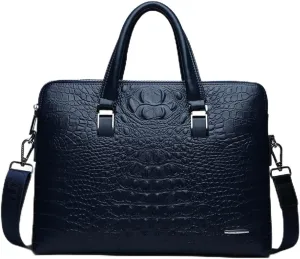 Men's Handbag PU Leather Crocodile Pattern Briefcase Messenger Bag Attache Case