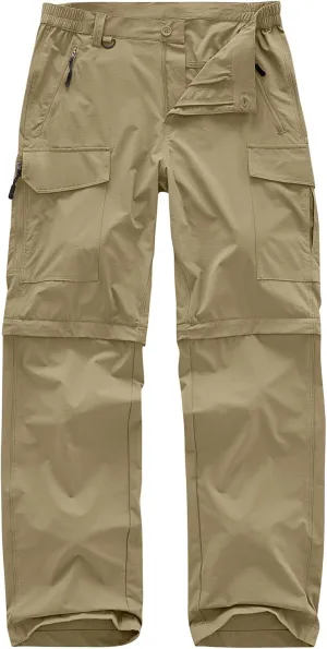 Men's Hiking Convertible Work Pants Cargo Zip Off Lightweight Quick Dry Stretch Pants Summer Fishing Travel Outdoor