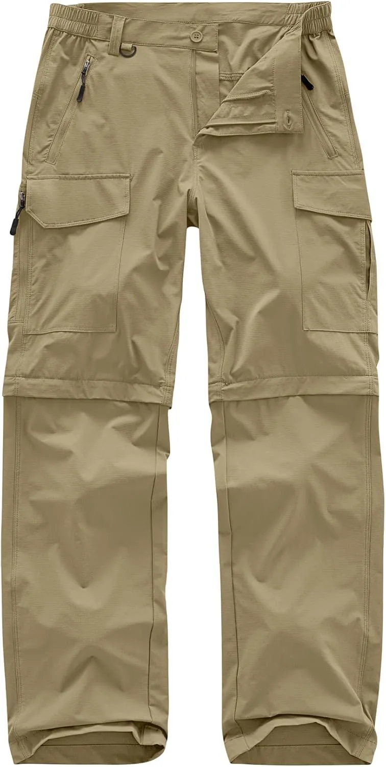Men's Hiking Convertible Work Pants Cargo Zip Off Lightweight Quick Dry Stretch Pants Summer Fishing Travel Outdoor