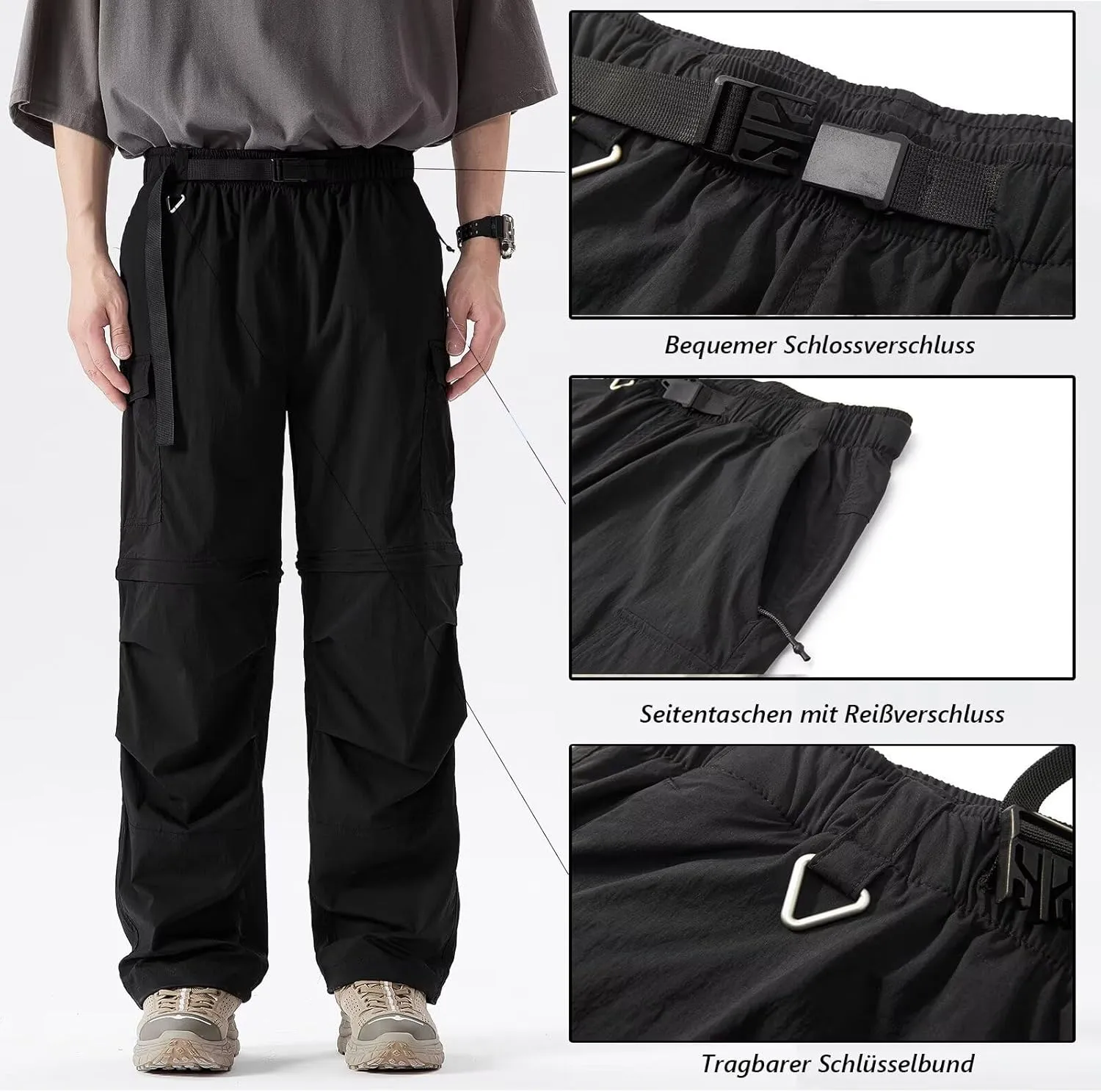 Men's Hiking Pants Convertible Quick Dry Zip Off Outdoor Pants Summer Breathable Trekking Pants Cargo Pants