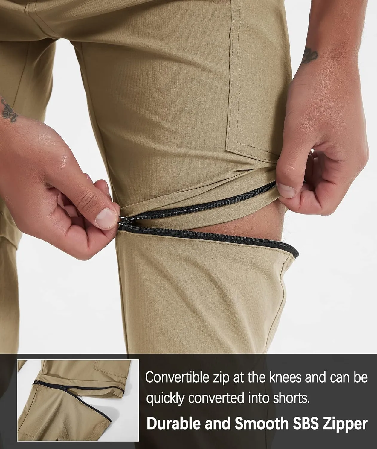 Men's Hiking Pants Convertible Zip Off Lightweight Waterproof Quick Dry Outdoor Fishing Travel Safari Camping