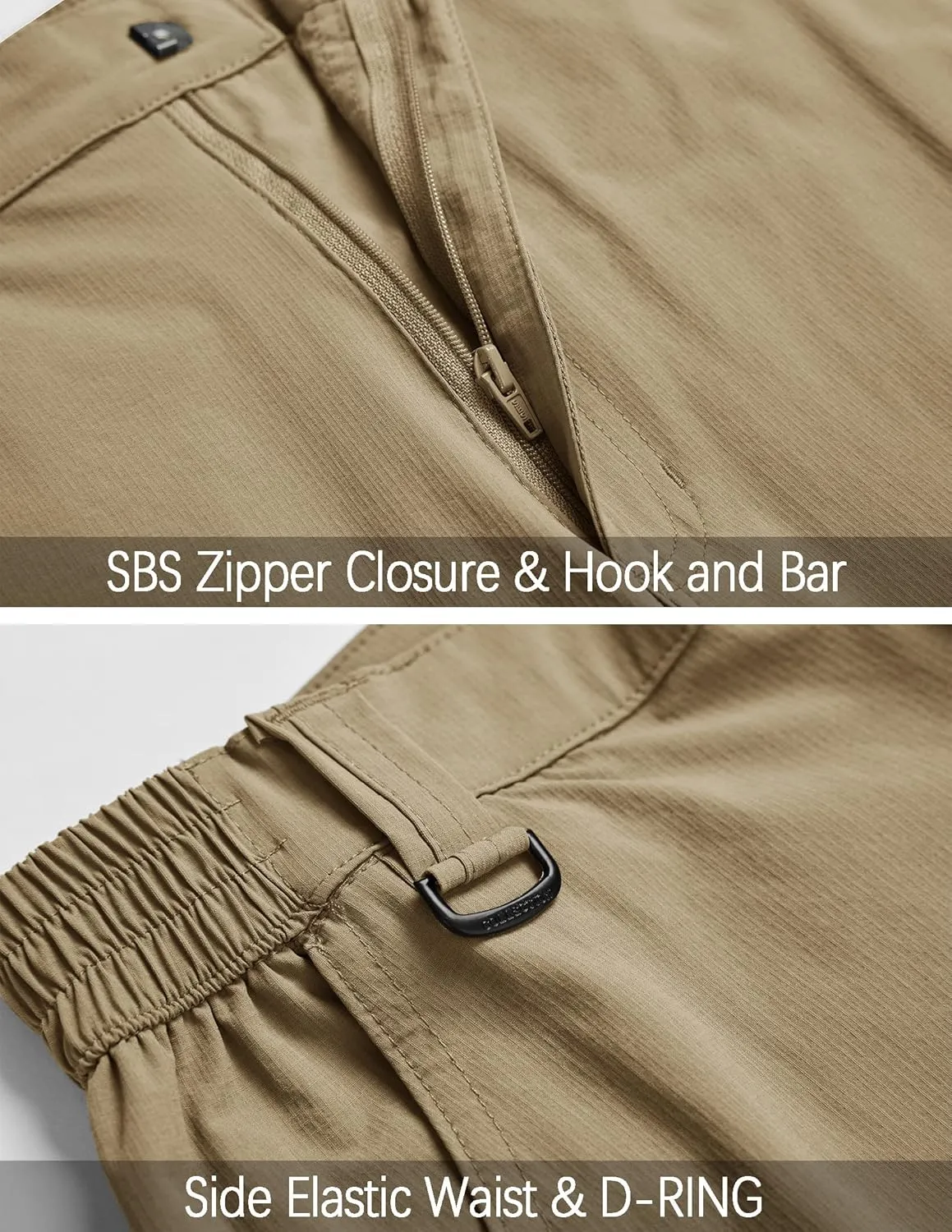 Men's Hiking Pants Convertible Zip Off Lightweight Waterproof Quick Dry Outdoor Fishing Travel Safari Camping