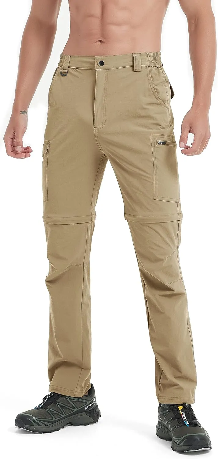 Men's Hiking Pants Convertible Zip Off Lightweight Waterproof Quick Dry Outdoor Fishing Travel Safari Camping