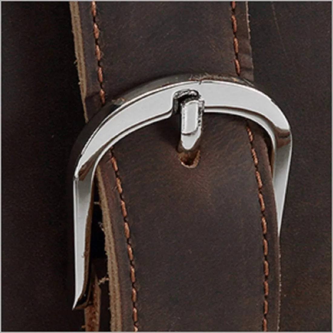 Men's Retro Full Grain Leather 16'' Briefcase Shoulder Messenger Bag Fit 16 Laptop (2019 Version)
