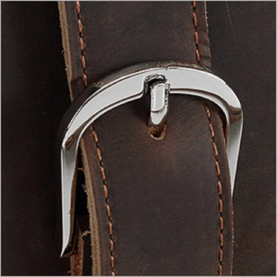 Men's Retro Full Grain Leather 16'' Briefcase Shoulder Messenger Bag Fit 16 Laptop (2019 Version)