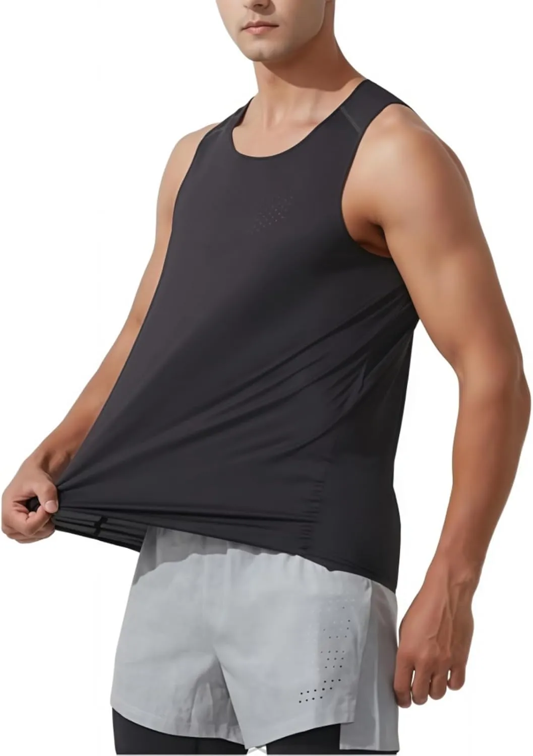 Men's Summer Lightweight Ventilated Running Vest, Sleeveless Quick Dry Fitness for Sports Outdoor