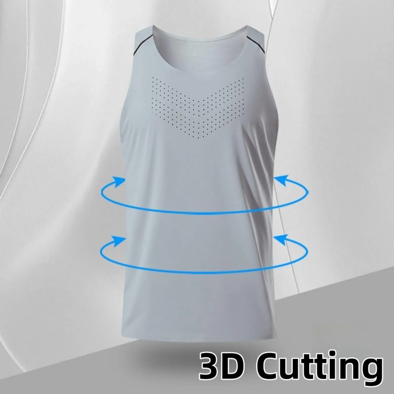 Men's Summer Lightweight Ventilated Running Vest, Sleeveless Quick Dry Fitness for Sports Outdoor