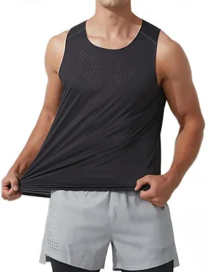 Men's Summer Lightweight Ventilated Running Vest, Sleeveless Quick Dry Fitness for Sports Outdoor